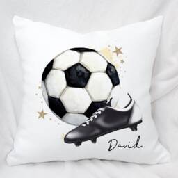 Personalised Football Cushion, Ideal Birthday Gift, Fathers Day - thumbnail 3