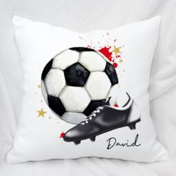 Personalised Football Cushion, Ideal Birthday Gift, Fathers Day - thumbnail 2