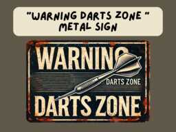 Retro Darts Zone Metal Sign - Funny Man Cave Wall Art, Bar & Pub Decor, Gift For Him, Garage Game Room Plaque, Player Present - thumbnail 1