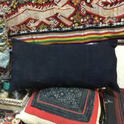 Vintage Handmade Tribal Hmong Batik Embroidered Cotton Pillow Cover - thumbnail 2