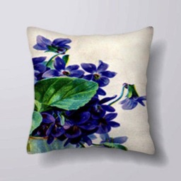 Vintage Purple Flowers - Customizeable Personlized -Cushion Cover Case Or Stuffed With Insert - thumbnail 1