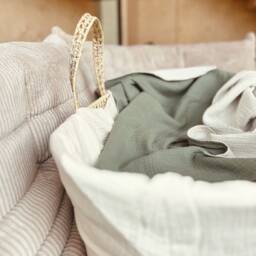 Baby Swaddle Blanket 120 X cm Reversible Sage Green & Cream - thumbnail 3