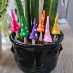Handmade Glow in The Dark Mushroom Set Fairy Garden Decor - thumbnail 4