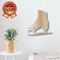 Ice Skate Acrylic Mirror Wall Art Personalized Engraving Available
