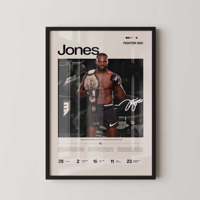 Jon Jones Poster, Ufc Inspired Mma Wall Art, Fighter Legacy Print, Combat Sports Gym Decor, Martial Arts Artwork - image 1