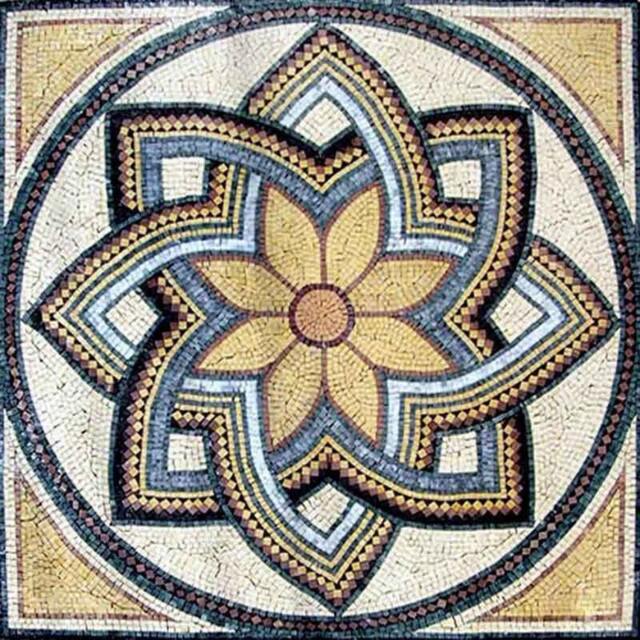 Handcrafted Marble Tile Mosaic Octavia Roman Floral Art - image 1