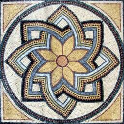 Handcrafted Marble Tile Mosaic Octavia Roman Floral Art - thumbnail 1