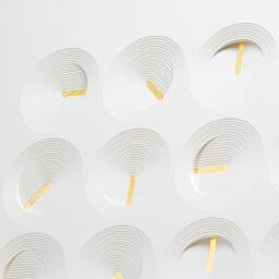 Wall Art, Chaos Artwork, Romantic Lines, Wall Sculpture, Curved Gold Foil - thumbnail 2