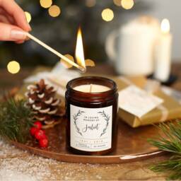 Personalised Memorial Christmas Candle Soy Wax Apothecary Jar, Festive Scent - thumbnail 1