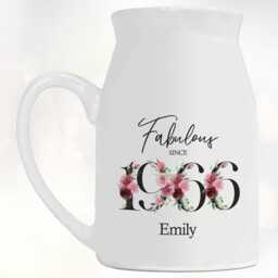 60Th Birthday Gift For Women - Fabulous Since 1966 Small Personalised Flower Pot Vase 60 Her Ladies Floral Design Mum Nan Bnc60 - thumbnail 3