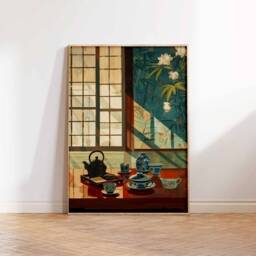Traditional Japanese Tea House Poster, Art Print, Food Asian Decor, Art, Oriental Print - thumbnail 3