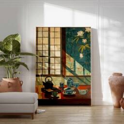 Traditional Japanese Tea House Poster, Art Print, Food Asian Decor, Art, Oriental Print - thumbnail 2