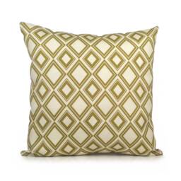 Olive Green & Off White Pillow, Throw Pillow Cover, Decorative Cushion Pillowcase, Accent Cotton Blend - thumbnail 1