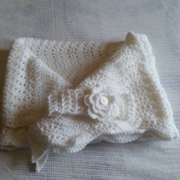 Crochet White Baby Blanket Set, Baptism Or Christening Blanket, Shower, House Warming, Gifts For Her, Him Ready To Ship - thumbnail 2