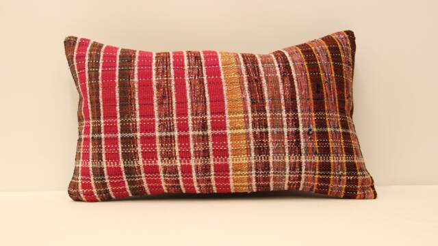 Pillow Cover - Classic Kilim -Sofa -Ticking Striped-Home Sofa Pillows -Decorative -12x20 Inches- Koef-346 - image 1