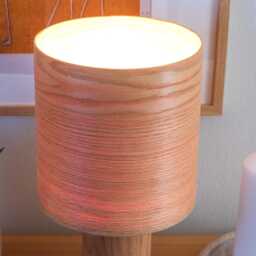 Wood Table Lamp For Scandinavian Decor, Rustic Decor Bedside Lamp, Minimalist Desk Mid Century Nightstand - thumbnail 4