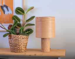 Wood Table Lamp For Scandinavian Decor, Rustic Decor Bedside Lamp, Minimalist Desk Mid Century Nightstand