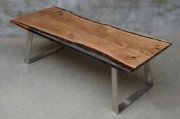 Custom Live Edge Table Made Of Oak Wood, Epoxy With Steel Legs, Uv Resin Table, Modern Dining River Luxury Style