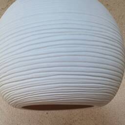 3 Porcelain Pendant Lights Carved Amber Glow Lighting Fixture - thumbnail 4