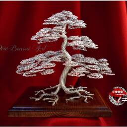 Handmade Wire Bonsai Tree Engraved Dedication, Japanese Home Decor - thumbnail 3