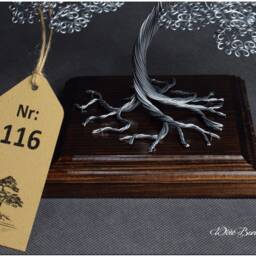 Handmade Wire Bonsai Tree Engraved Dedication, Japanese Home Decor - thumbnail 4