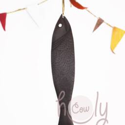 Beautiful Large Wall Hanging Of A Hand Carved Leather Fish, Fish Hanging, Housewarming Gift - thumbnail 3