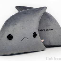 Shark Fin Pillow Kawaii Embroidered Plushie - Ocean Conservation Throw Pillow - thumbnail 2