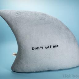 Shark Fin Pillow Kawaii Embroidered Plushie - Ocean Conservation Throw Pillow - thumbnail 3