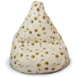 Bee Bean Bag Chair Linen Kids Floor Pillow With Insert - No Filler - thumbnail 3