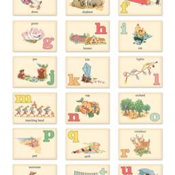 Vintage Style Abc Flashcards Printable Nursery Wall Art 5x7 Cards - Digital Download - thumbnail 2
