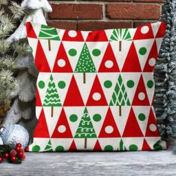 Santa Claus Pillowcase/Christmas, Glass Cushion Cover/New Year's Ornament Ribbon Pillowcase/Christmas Red Flower Cover/Gifts For Her - thumbnail 4