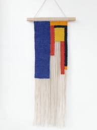 Geometric Modern Macrame Color Block Wall Hanging Unique Colorful Decor Abstract Colorblock Bohemian Home Eco-Friendly Minimalist