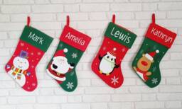 Personalised Christmas Stockings~Reindeer Stocking~Father Stocking~Penguin Stocking~xmas Decoration