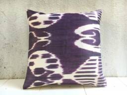 Handwoven Silk Ikat Pillow Cover, Modern Home Decor - 16x16 - thumbnail 1