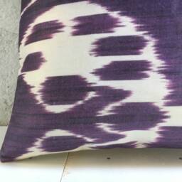 Handwoven Silk Ikat Pillow Cover, Modern Home Decor - 16x16 - thumbnail 3