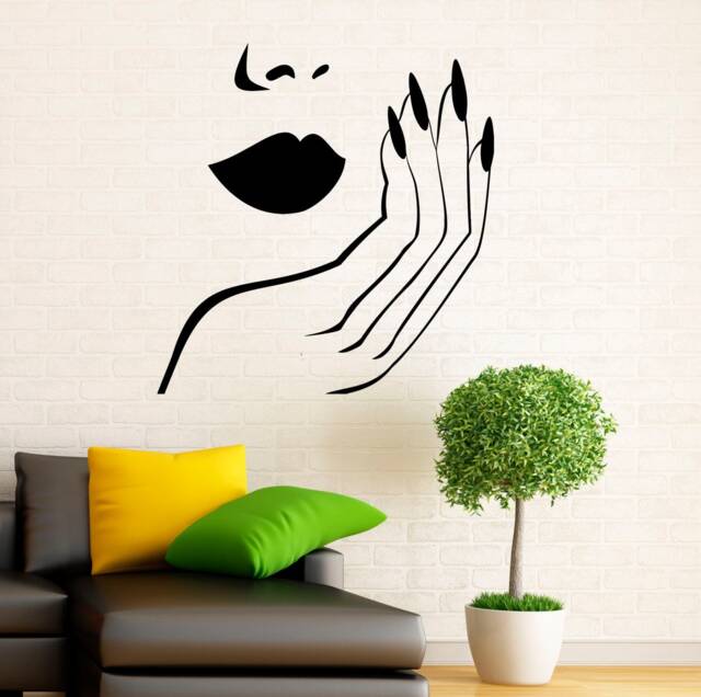 Manicure Wall Decal Vinyl Stickers Girl Hands Nails Interior Home Design Art Murals Spa Beauty Salon Decor - 2M01R - image 1