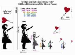Banksy Balloon Girl Wall Decal Hope, With Heart Graffiti Art, Street Art Stencil Style, Urban Workspace Decor - thumbnail 4