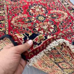 Hand Knotted Red Runner Rug, Traditional Turkish Floor Floral Medallion Area Rug 3x5, Muted Boho Living Room Wool Accent - thumbnail 4