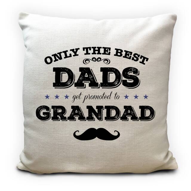 Personalised Dad Grandad Cushion Cover Fathers Day Gift - New Baby Pregnancy Announcement 16 Inch Heavy Linen Material - image 1
