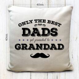 Personalised Dad Grandad Cushion Cover Fathers Day Gift - New Baby Pregnancy Announcement 16 Inch Heavy Linen Material - thumbnail 2