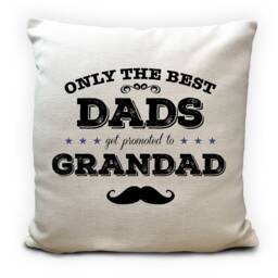 Personalised Dad Grandad Cushion Cover Fathers Day Gift - New Baby Pregnancy Announcement 16 Inch Heavy Linen Material - thumbnail 1