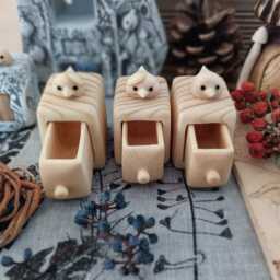 Miniature Wood Carving Reclaimed Bird Cabinet, Eco-Friendly Gift - thumbnail 3