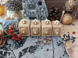 Miniature Wood Carving Reclaimed Bird Cabinet, Eco-Friendly Gift - thumbnail 1