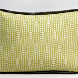 Floral Custom Decorative Pillow, Rectangular Boxed Throw Citrus Yellow, Beige, Ivory Floral, Contrast Satin Trim, Size 20 X 14 - thumbnail 2