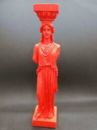 Caryatid Sculpted Female Figure Of The Erechtheion Greek Art Statue Red - thumbnail 1