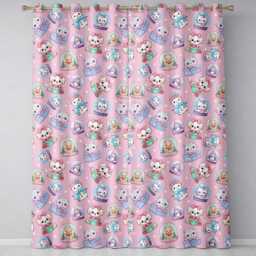 Cute Kawaii Christmas Pets Snow Globe Gifts Pink Background Seamless Pattern Readymade Eyelet Ring Top Thermal 100% Blackout Curtains - thumbnail 2