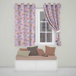 Cute Kawaii Christmas Pets Snow Globe Gifts Pink Background Seamless Pattern Readymade Eyelet Ring Top Thermal 100% Blackout Curtains - thumbnail 1