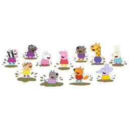 Peppa Pig & Friends Wall Sticker, & Friends Jumping in Muddy Puddles Decal - thumbnail 3