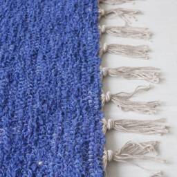 Medium Cobalt Blue Rug 100x150 cm Bedroom Rug, Kids Royal Bohemian Machine Washable Cotton - thumbnail 4