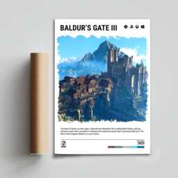 Baldur's Gate 3 - 2023 Poster - Video Game Wall Art Print Gaming Gift A5-A4-A3-A2-A1 Unframed Canvas For Frame Or Hanger - thumbnail 3